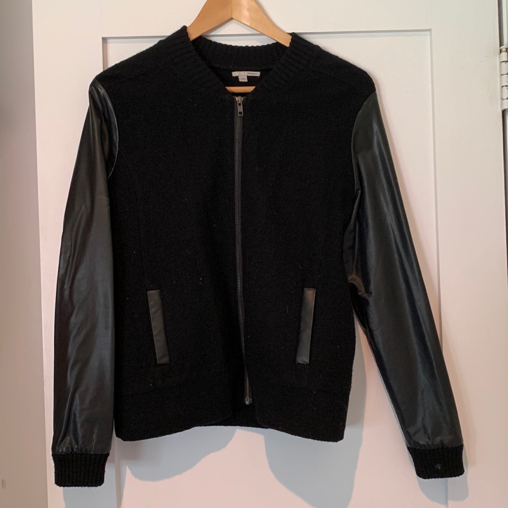 Halogen Size Small Bomber Jacket With Leather Sle… - image 1